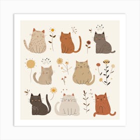 Cute Cats Art Print