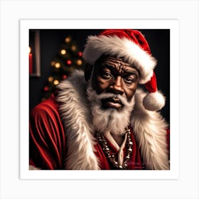 Black Santa Claus Art Print