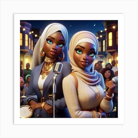 Two Muslim Women Art Print