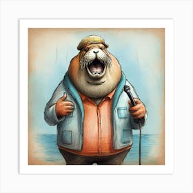 Bear Singing Art Print