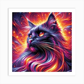 Feline Cat Creative Artwork Illustration 138 Art Print