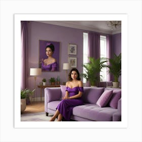 Purple Sofa Art Print