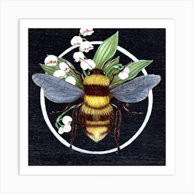 Lily Bee Square Art Print