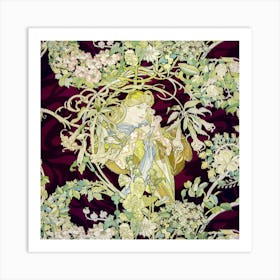 Woman with Daisy Art Print