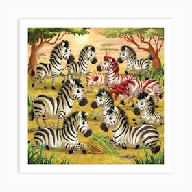 A Charming And Vibrant Illustration Of A Zebra Han Ryesslmvraa2jckrn3wkna B7lytlmvtjyadkbeouq9bg Art Print