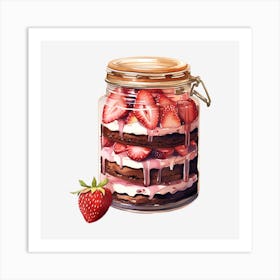 Strawberry Cake In A Jar 6 Art Print