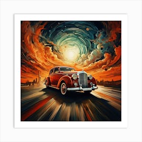 Sunset Car Art Print