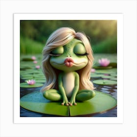 Blonde Kissing Frog 6 Art Print