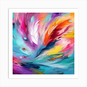 Abstract Of Colorful Feathers 1 Art Print