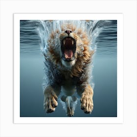 Lion Underwater Art Print
