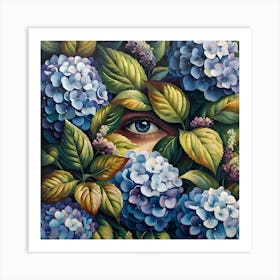 Eye Of Hydrangea 1 Art Print