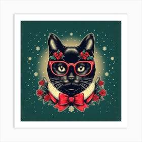 Christmas Cat 2 Art Print