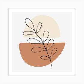 Abstract Boho Shapes Leaves Art Print