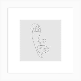 Face Line Art Drawing Art Print