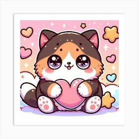 Kawaii Cat Art Print