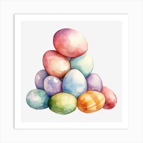 Watercolor Easter Eggs 1 Art Print