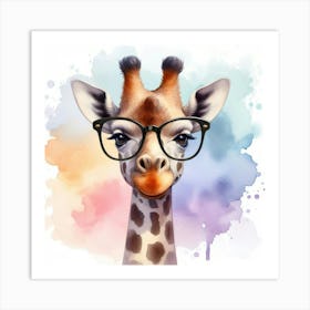 Giraffe With Glasses 1 Art Print