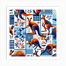 Australian Kangaroos Art Print