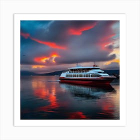 Sunset Cruise Ship 3 Art Print