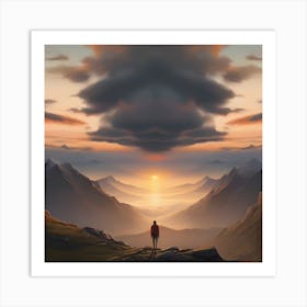 Sunset In The Mountains Art Print