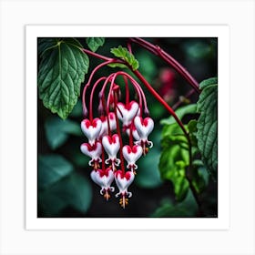 Bleeding Hearts flowers Art Print