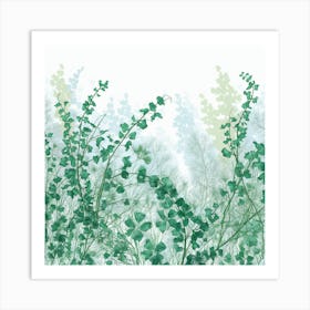 A Stunning Illustration Vibrant Green Spring Lan Art Print