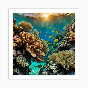 Default Want A Picture Of The Coral Reef At Sunset 0 Art Print