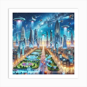 Futuristic City Art Print