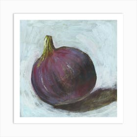 Fig - square painting food still life kitchen Anton Maliar white purple figurative Art Print