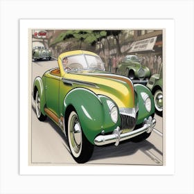 Green Car Art Print