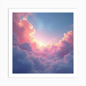 Dreamy Cosmic Fog With Watercolor Splashes 1 Art Print