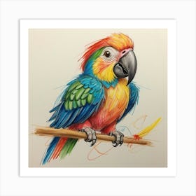 Colorful Parrot 48 Art Print