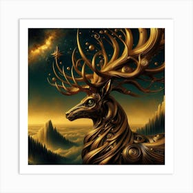 Golden Deer 4 Art Print