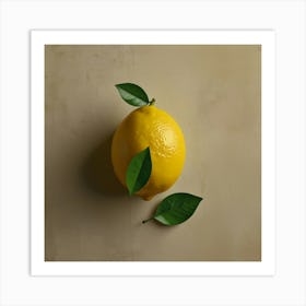 Default Lemon With Two Leaves Art 3 Art Print