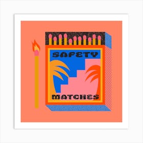 Graphic Palmtree Matchbox Art Print