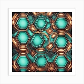 Abstract Background With Hexagons Art Print