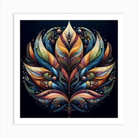 Symmetric Leaf Art Print
