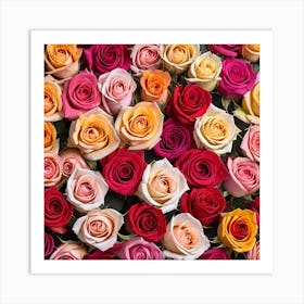 Colorful Roses Background 27 Art Print