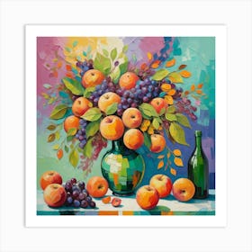 Apricots And Grapes Art Print