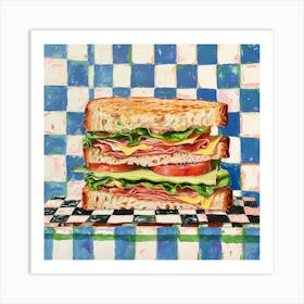 Club Sandwich Pastel Checkerboard 3 Art Print