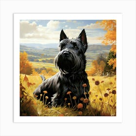 Scottish Terrier At The Hilltop Art Print