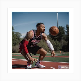 Damian Lillard AI Art Print