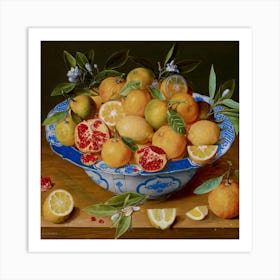 Bowl Of Oranges Art Print