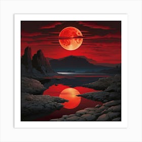 Red Moon Art Print