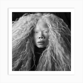 Portrait Of A Girl With Long Hair Art Print