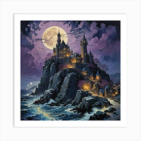 Castle At Night 1 Art Print