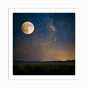 Stockcake Starry Moonlit Night 1719800143 Art Print