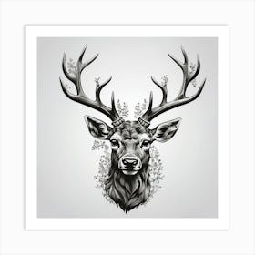 Deer Head 3 Art Print