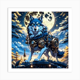 Steampunk Wolf 7 Art Print