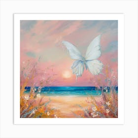 Butterfly On The Beach 19 Art Print